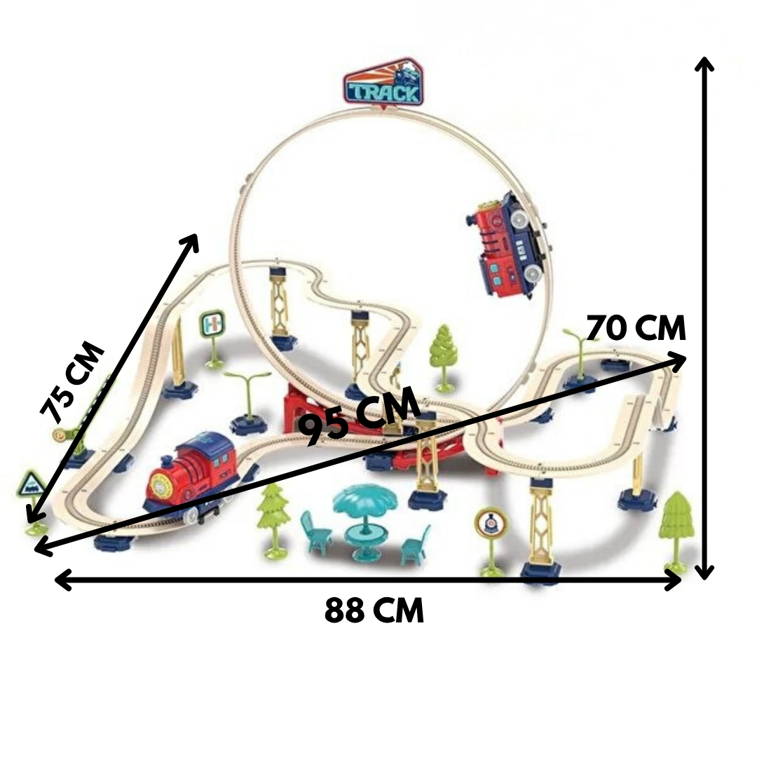 Mocha Toys 75 Parça – SpinRail 360° Dönebilen Tren Seti