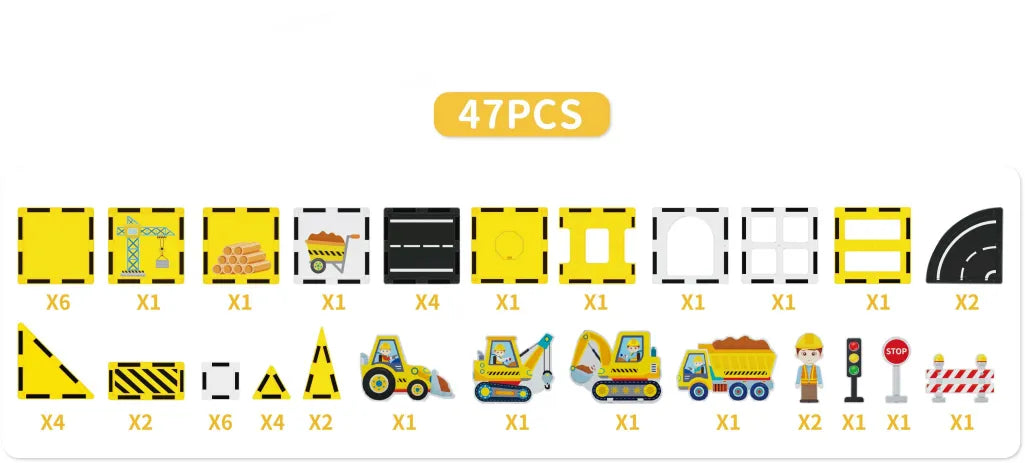 Eğitici Manyetik Bloklar - 47 Parça İnşaat