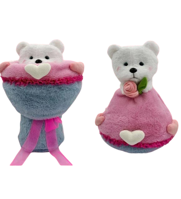 Buket Ayıcık Kalpli - 30 Cm